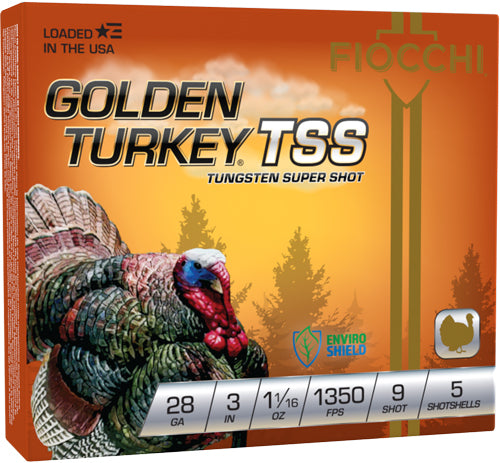 Fiocchi Golden Turkey TSS Shotgun Ammo 28 Gauge 3 in 1-1/16 oz #9