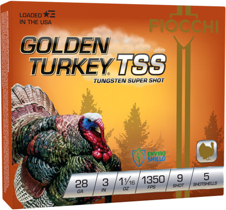 Fiocchi Golden Turkey TSS Shotgun Ammo 28 Gauge 3 in 1-1/16 oz #9