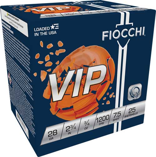 Fiocchi 28VIP75   28 Gauge 2-3/4 3/4oz #7.5 1200 FPS.