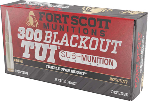 Fort Scott Munitions Tumble Upon Impact (TUI) Solid Copper Spun 190 Grain .300 AAC Blackout 960 fps