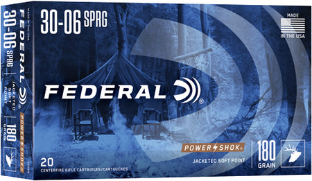 Federal PowerShok Jacketed Soft Point 180 Grain .30-06 Springfield 2700 fps
