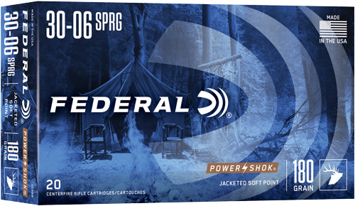 Federal PowerShok Jacketed Soft Point 180 Grain .30-06 Springfield 2700 fps