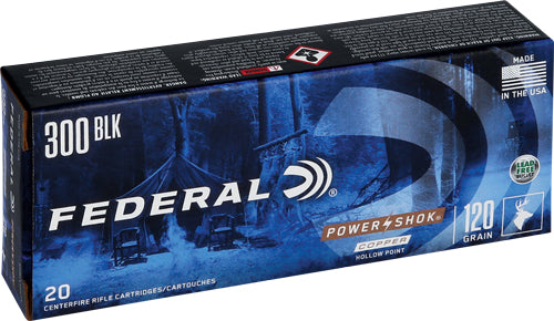 Federal PowerShok Soft Point  120 Grain .300 AAC Blackout