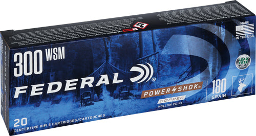 Federal Power-Shok .300 WSM 180 grain Jacketed Soft Point ammunition