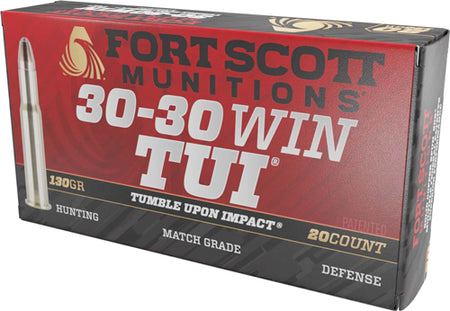 Fort Scott Munitions Tumble Upon Impact (TUI) Solid Copper Spun 130 Grain .30-30 Winchester 2393 fps