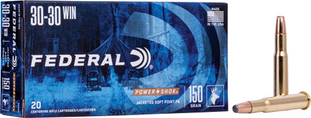 Federal PowerShok Soft Point Flat Nose 150 Grain .30-30 Winchester 2390 fps