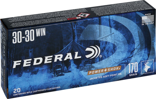 Federal PowerShok Soft Point Round Nose 170 Grain .30-30 Winchester 2200 fps