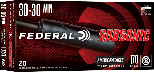 FEDERAL 30-30 WIN 170GR SP SUBSONIC 20RD 10BX/CS