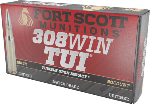 Fort Scott Munitions Tumble Upon Impact (TUI) Solid Copper Spun 150 Grain .308 Win / 7.62x51mm 2904 fps