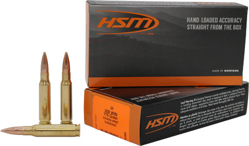 HSM SUBSONIC 308 WIN 175GR BTHP MATCH KING 20RD 10BX/CS