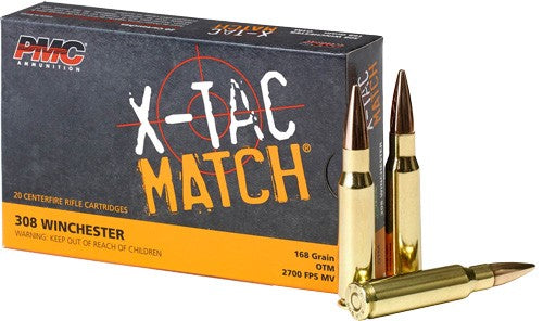 PMC X-Tac Match Competition Open Tip Match 168 Grain .308 Win / 7.62x51mm 2700 fps