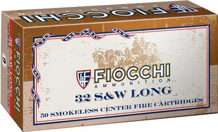Fiocchi Cowboy Action .32 S&W Long 97 grain Lead Flat Point ammunition