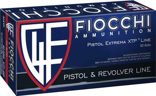 Fiocchi Hyperformance .32 ACP 60 grain Hornady XTP Hollow Point ammunition