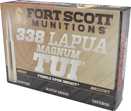 Fort Scott Munitions Tumble Upon Impact (TUI) Solid Copper Spun 250 Grain .338 Lapua Magnum 2994 fps
