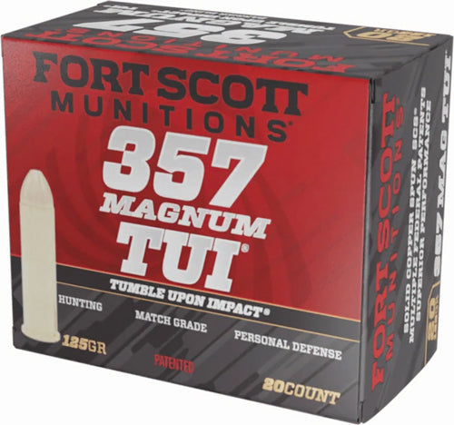 Fort Scott Munitions Tumble Upon Impact (TUI) Solid Copper Spun 125 Grain .357 Magnum 1424 fps
