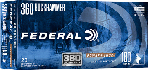 Federal PowerShok .360 Buckhammer 180 grain Jacketed Soft Point ammunition