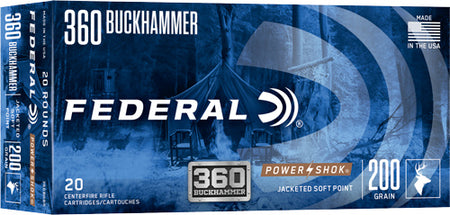Federal PowerShok Buckhammer Jacketed Soft Point 200 Grain .360 Buckhammer 2200 fps