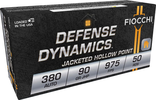 Fiocchi Defense Dynamics Jacketed Hollow Point 90 Grain .380 ACP/Auto 975 fps