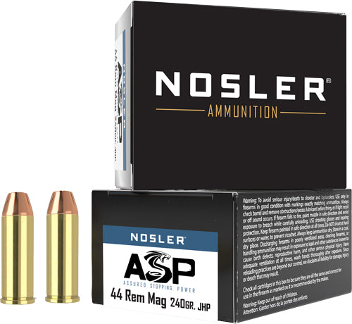 NOSLER 44 MAG 240GR ASP JHP 20RD 20BX/CS
