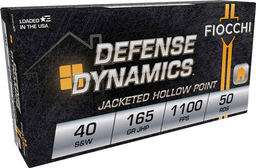 Fiocchi Defense Dynamics .40 S&W 165 grain Jacketed Hollow Point ammunition