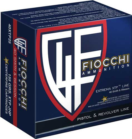 Fiocchi Hyperformance Hornady XTP Hollow Point 155 Grain .40 S&W 1160 fps