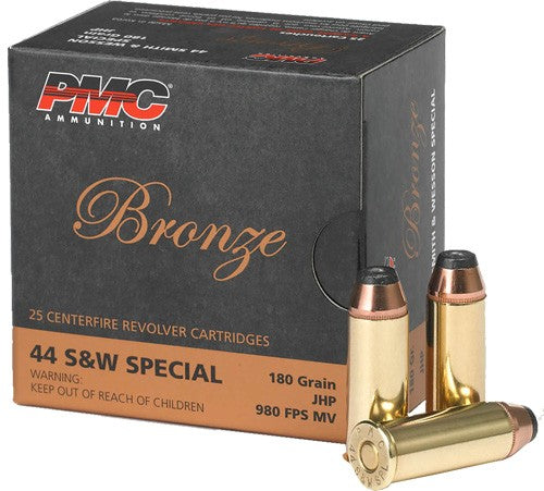 PMC Bronze .44 S&W Special 180 grain Jacketed Hollow Point ammunition