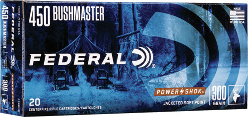 Federal PowerShok Jacketed Soft Point 300 Grain .450 Bushmaster 1900 fps