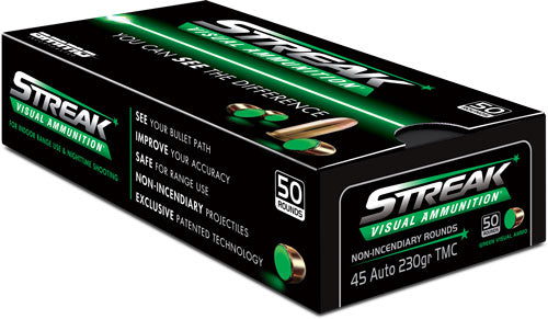 Ammo Inc Streak Visual (GREEN) Total Metal Case 230 Grain .45 ACP/Auto 432 fps