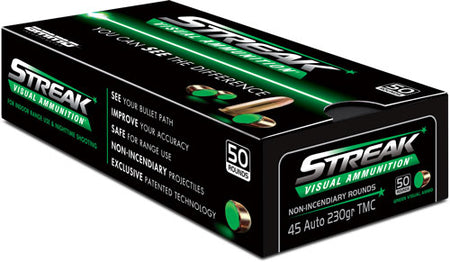 Ammo Inc Streak Visual (GREEN) Total Metal Case 230 Grain .45 ACP/Auto 432 fps