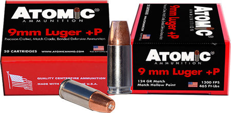 Atomic Precision Craft Bonded Match Hollow Point 124 Grain 9mm Luger/Parabellum 1300 fps