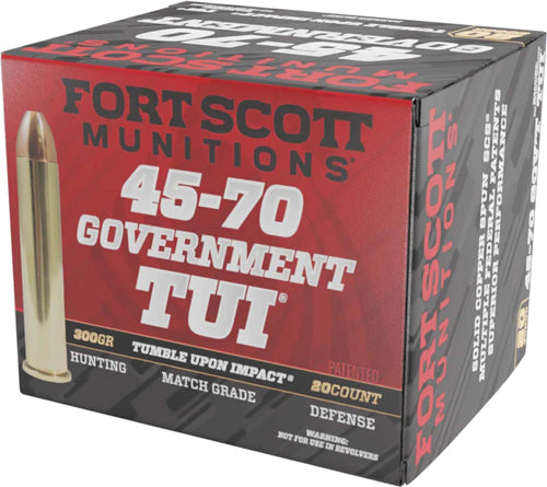 Fort Scott Munitions Tumble Upon Impact (TUI) Brush Hog Solid Copper Spun 300 Grain .45-70 Government 1763 fps