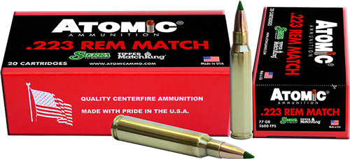 Atomic Match .223 Remington 77 grain Tipped MatchKing ammunition