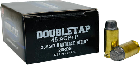 DoubleTap Hardcast +P .45 ACP/Auto 255 grain Semi-Wadcutter ammunition