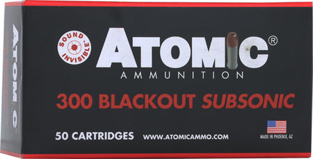 Atomic Subsonic .300 AAC Blackout 220 grain Hollow Point Boat Tail ammunition