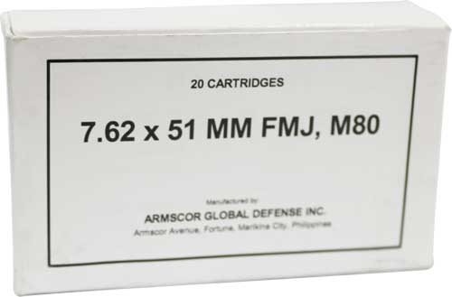 ARMSCOR 7.62x51 M80 Ball 147gr Range Ammunition