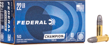 Federal Lightning Champion Training Lead Round Nose 40 Grain .22 Long Rifle 1240 fps
