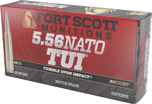 Fort Scott Munitions Tumble Upon Impact (TUI) Solid Brass Spun 62 Grain 5.56x45mm NATO 3200 fps