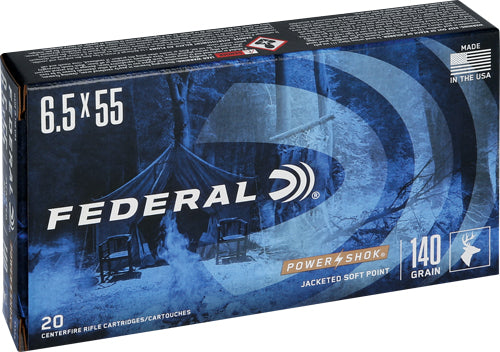 Federal PowerShok 6.5x55mm Swedish 140 grain Soft Point ammunition