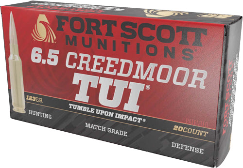 Fort Scott Munitions Tumble Upon Impact (TUI) Solid Copper Spun 123 Grain 6.5mm Creedmoor 2768 fps