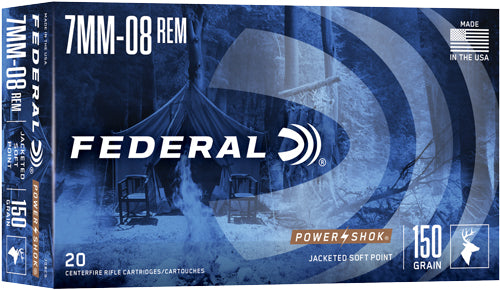 Federal PowerShok Jacketed Soft Point 150 Grain 7mm-08 Remington 2650 fps