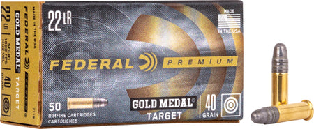Federal Gold Medal Lead Round Nose 40 Grain .22 Long Rifle