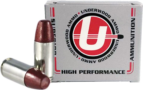 Underwood Ammo Flat Nose +P Black Cherry Coated Hard Cast 147 Grain 9mm Luger/Parabellum