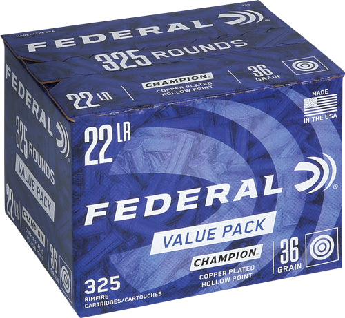 Federal Champion Training Value Pack Copper Plated Hollow Point 36 Grain .22 Long Rifle 1260 fps