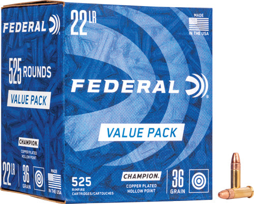 Federal Champion Training Copper Plated Hollow Point 36 Grain .22 Long Rifle 1260 fps