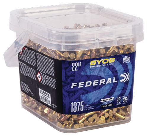Federal Small Game Target BYOB Rimfire Ammo 22 LR 36 gr. Copper-Plated Hollow Point 1375 rd.