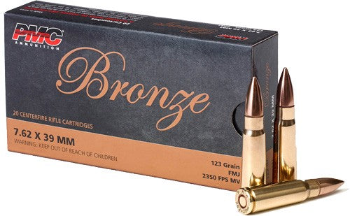 PMC Bronze Full Metal Jacket 123 Grain 7.62x39mm 2350 fps