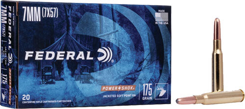 Federal Power-Shok Jacketed Soft Point 175 Grain 7mm Mauser 2390 fps