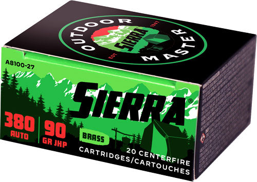 Sierra Outdoor Master Jacketed Hollow Point Sport Master 90 Grain .380 ACP/Auto 990 fps