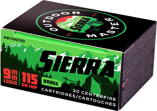 Sierra Outdoor Master Jacketed Hollow Point 115 Grain 9mm Luger/Parabellum