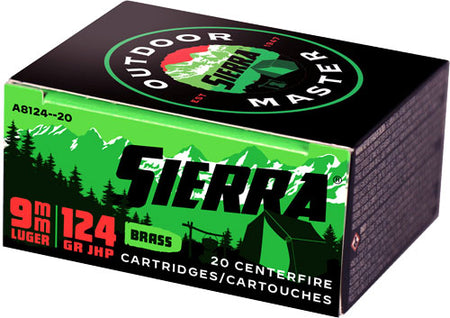 Sierra Outdoor Master Jacketed Hollow Point 124 Grain 9mm Luger/Parabellum
